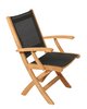 Traditional Teak KATE folding armchair (black)