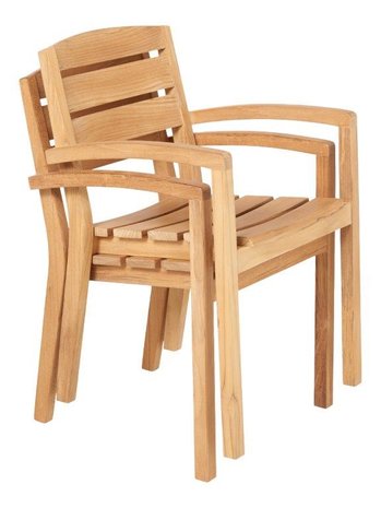 Traditional Teak CARLOS stacking chair 