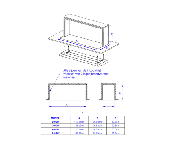 Bromic Inbouwframe voor de Tungsten Smart Heat Electric