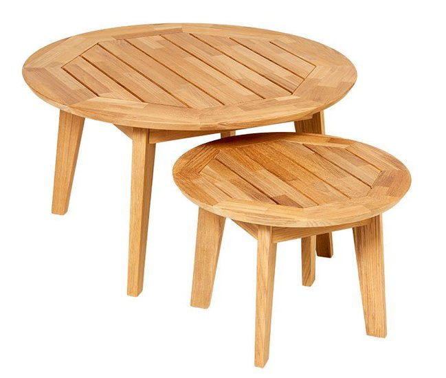 Traditional Teak DIANA MOSAIC coffee table &Oslash; 50 cm (teak)