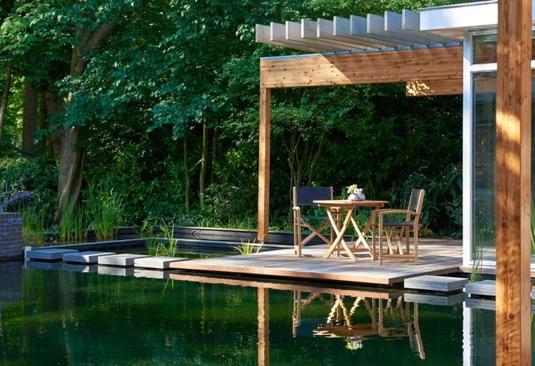 Traditional Teak KATE director chair (black)