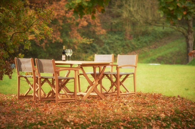 Traditional Teak KATE director chair (black)