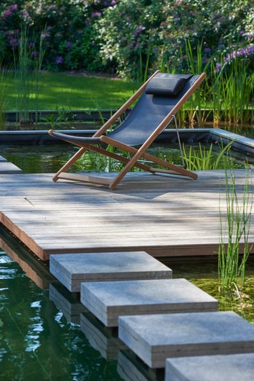 Traditional Teak KATE relax chair (black)