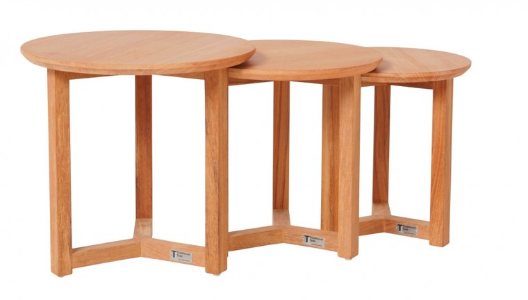 Traditional Teak MANON Side Table &Oslash; 35 cm
