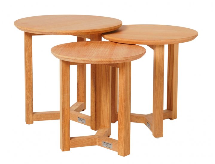 Traditional Teak MANON Side Table &Oslash; 35 cm