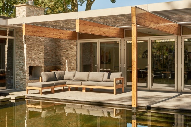 Traditional Teak MAXIMA lounge bench 2-seater 