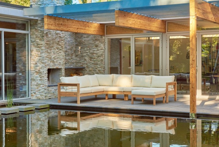 Traditional Teak MAXIMA loung bench 3-seater 