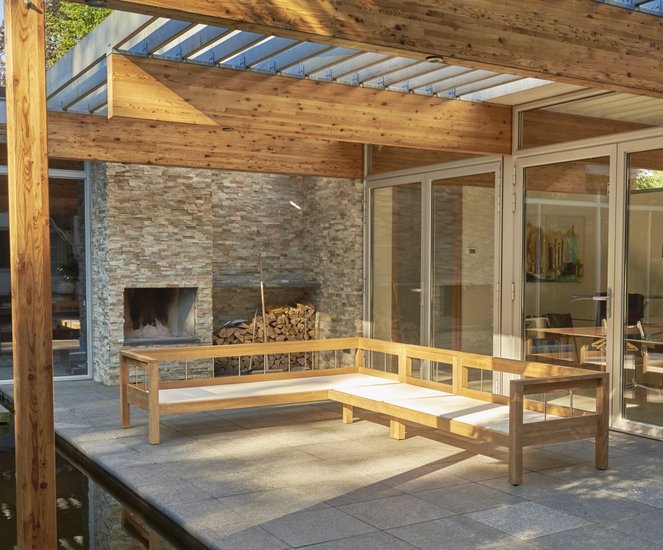 Traditional Teak MAXIMA loung bench 3-seater 