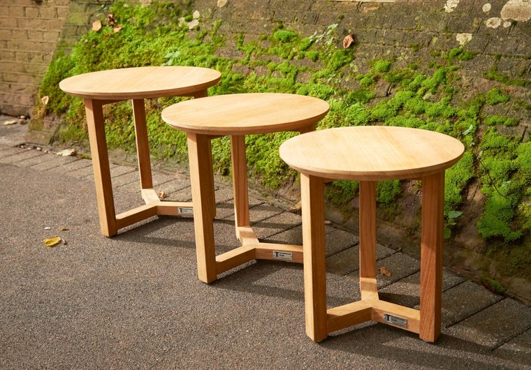 Traditional Teak MANON Side Table &Oslash; 40 cm