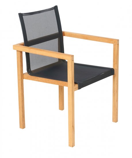 Traditional Teak NOAH stacking chair (black)