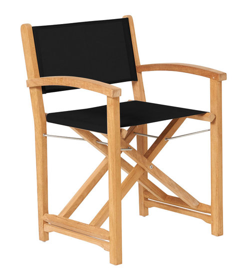 Traditional Teak KATE director chair (black)