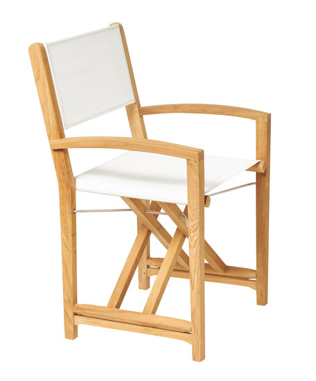 Traditional Teak KATE director chair (white)