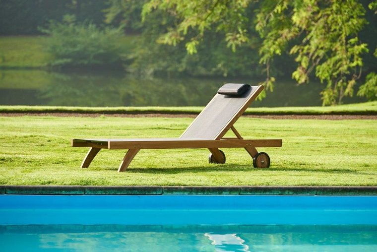 Traditional Teak KATE lounger (Taupe)